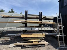Heavy-Duty 5-Tier Cantilever Timber Storage Rack & Assorted Building Materials