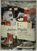 John Piper centenary exhibition poster, Dulwich Picture Gallery 2003, 69cm x 49cm, glazed frame