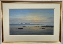 Ken Ferguson, Scottish contemporary, oil on board - Loch scene, signed and dated '03, 44cm x 74cm, g