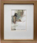 Lucinda Stephens (Contemporary) watercolour, 'Ginny', signed and dated '07, artists label verso, 17c