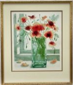 L. Valerie Christmas (1934-2020) Etching and Aquatint, Field Poppies, signed, edition number 91/150,