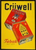 Crüwell Tabak, original lithograph advertising poster, 83cm x 58cm, glazed frame