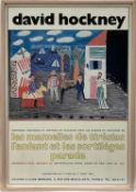 David Hockney exhibition poster, Stage design for Parade Triple Bill at Metropolitan Opera House New