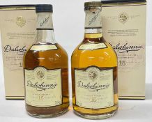 Two bottles, Dalwhinnie Single Highland Malt Scotch Whisky, 15 years old, 43%., 70cl., in original c