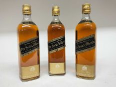 Three bottles, Johnnie Walker Black Label Extra Special Old Scotch Whisky