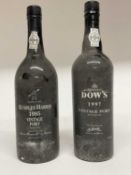 Two bottles, Quarles Harris 1985 Port and Dow's 1997 Port