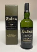 Ardbeg Single Islay Malt Scotch Whisky, Ten years old, in orignal card box