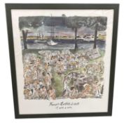 Francois Lurton, World of Wine 2008 print, two other French wine prints after the antique and a larg