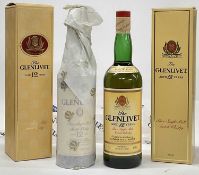 Two bottles, The Glenlivet, 12 years old, 43%., 75cl., in original card boxes
