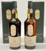 Lagavulin Single Islay Malt Whisky, 16 Years Old, 43%., 70cl., two bottles, in original card boxes