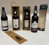 Four bottles of Port: Smith Woodhouse 1994, Sandeman 1987, Dow's 10 year old and Graham's 1994