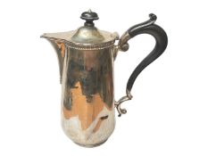 1920s silver coffee pot with ebonised wood handle and knop (Sheffield 1924)