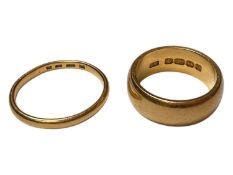 Two 22ct gold wedding bands