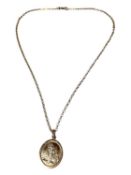 9ct gold St. Christopher pendant on 9ct gold chain