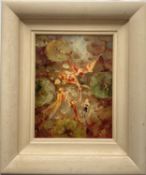 Tai-Yu Che (b. 1963) oil on board, Koi carp, 39cm x 30cm, signed C Lewis,framed