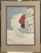 Gilou Brillant (b, 1935) etching and aquatint, Indistictly titled, edition number 4/15, 76cm x 56cm,