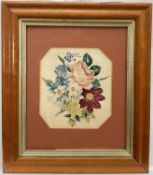 Victorian botanical study, watercolour on paper, a study of flowers including Roses, Dalia and Forge