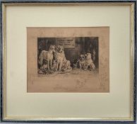 Frank Paton (1856-1909) etching - Seven Champions of Christendom - Christmas c.1890, signed in penci
