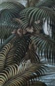 Balinese School, Bird of paradise in tree, 28cm x 18cm, bearing signature, with mount, unframed