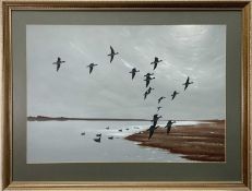 J. A. Quinn, contemporary, gouache, Stanny Point Aldeburgh, signed, 42cm x 61cm, in glazed frame