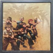 Craig Davison giclee print on canvas - Guns of the Magnificent Seven, 91cm x 91cm, withe certificate