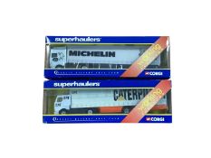 Corgi Superhaulers 1:64 scale diecast articulated lorries including DAF Vauxhall Masterfit Curtainsi
