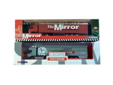 Corgi 1:64 scale diecast articulated lorries including Renault Geodis Cavewood Curtainside 59557, Vo