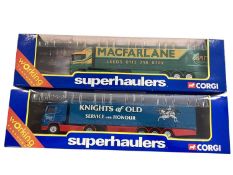 Corgi Superhaulers 1:64 scale diecast articulated lorries including Scania Macfarlane curtainside ~