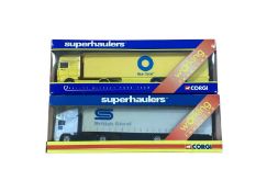 Corgi Superhaulers 1:64 scale diecast articulated lorries including DAF Blue Circle Cement box trail