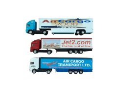Corgi 1:64 scale diecast articulated lorries including ERF Air Cargo 2008 box trailer, ERF Jet2 box