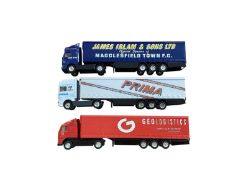 Corgi 1:64 scale diecast articulated lorries including DAF Prima curtainside, Volvo Geologistics cur