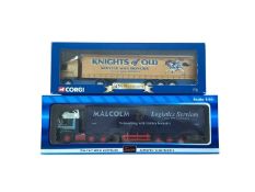 Corgi 1:64 scale diecast articulated lorries including Scania Peterborough Heavy Haulage curtainside