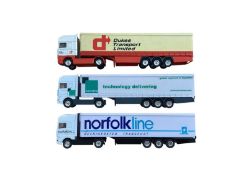 Corgi 1:64 scale diecast articulated lorries including Renault Interlink Express curtainside, Renaul