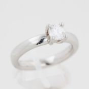 Damenring, Platin, mit 1 Brillant, ca. 0,6 ct, punziert, ca. 10,8 g, RM 57