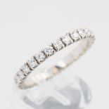 Memory Ring, 14 kt Weißgold, mit kleinen Brillanten, zusammen ca. 1,08 ct, punziert, ca. 2,4 g, RM