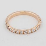 Memoryring, 14 kt Roségold, mit Brillantbesatz, zusammen ca. 0,9 ct, weiß, si, Feichtinger
