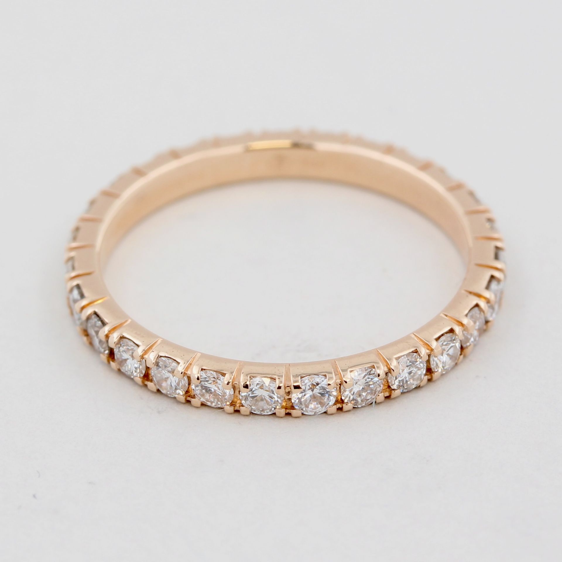 Memoryring, 14 kt Roségold, mit Brillantbesatz, zusammen ca. 0,9 ct, weiß, si, Feichtinger