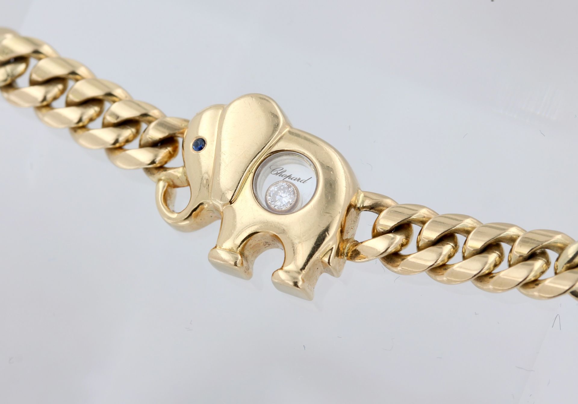 Armband Chopard, 18 kt Gelbgold, mit Elefant, 1 beweglicher Diamant, Panzerform, - Bild 4 aus 5