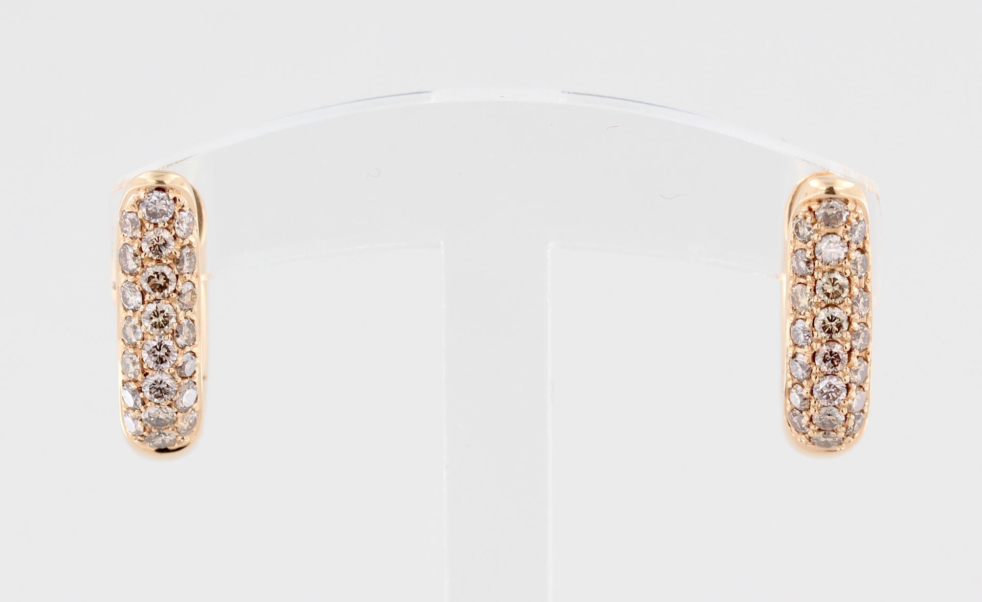 Paar Creolen Tamara Comolli Signature Hoop, 18 kt Roségold, mit Brillant-Pavé, Tamara Comolli - Bild 2 aus 5