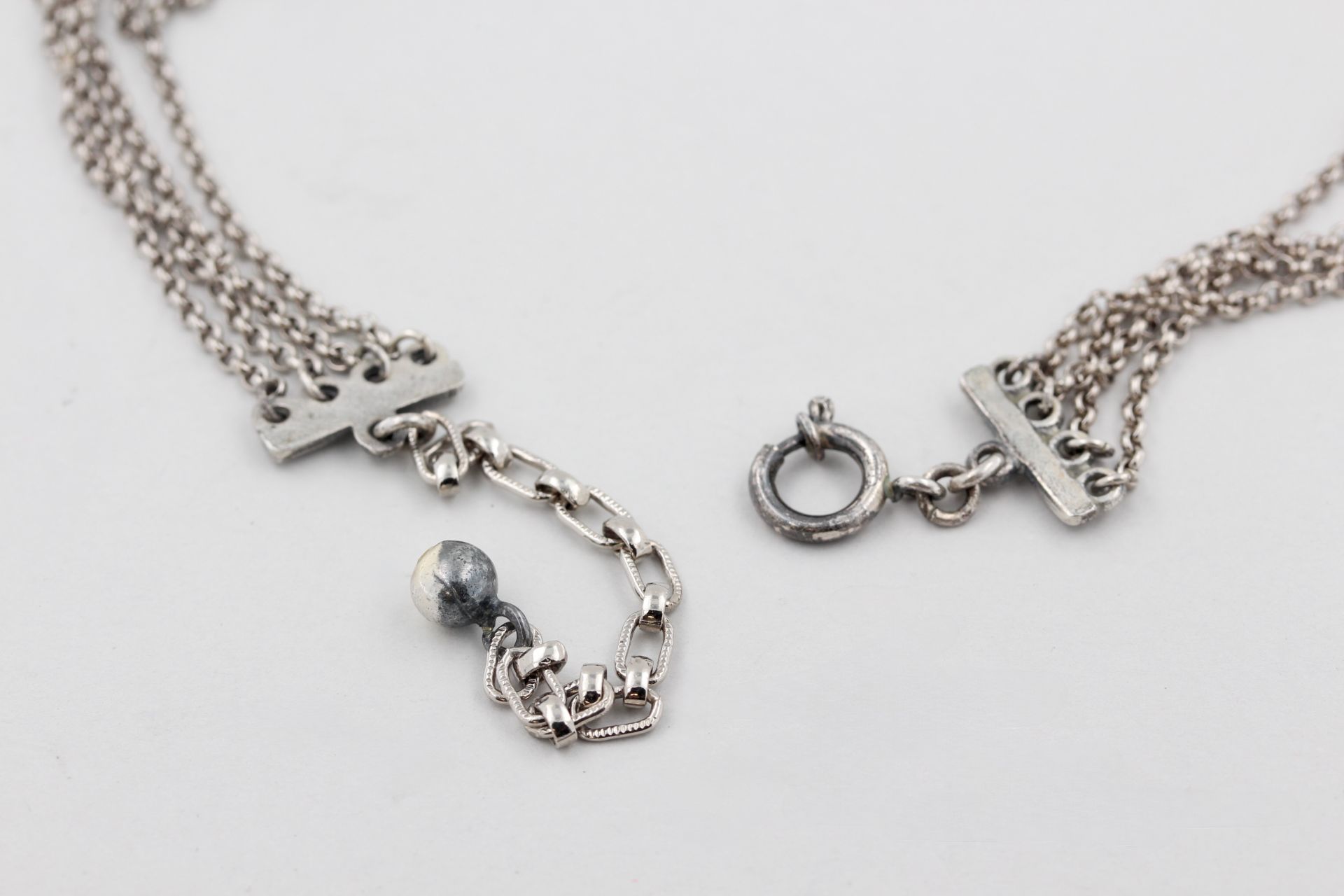 Trachtencollier, 925 Silber, Bartel & Sohn Augsburg, Darstellung des Hl. Michaels, 7-reihig, - Bild 3 aus 3