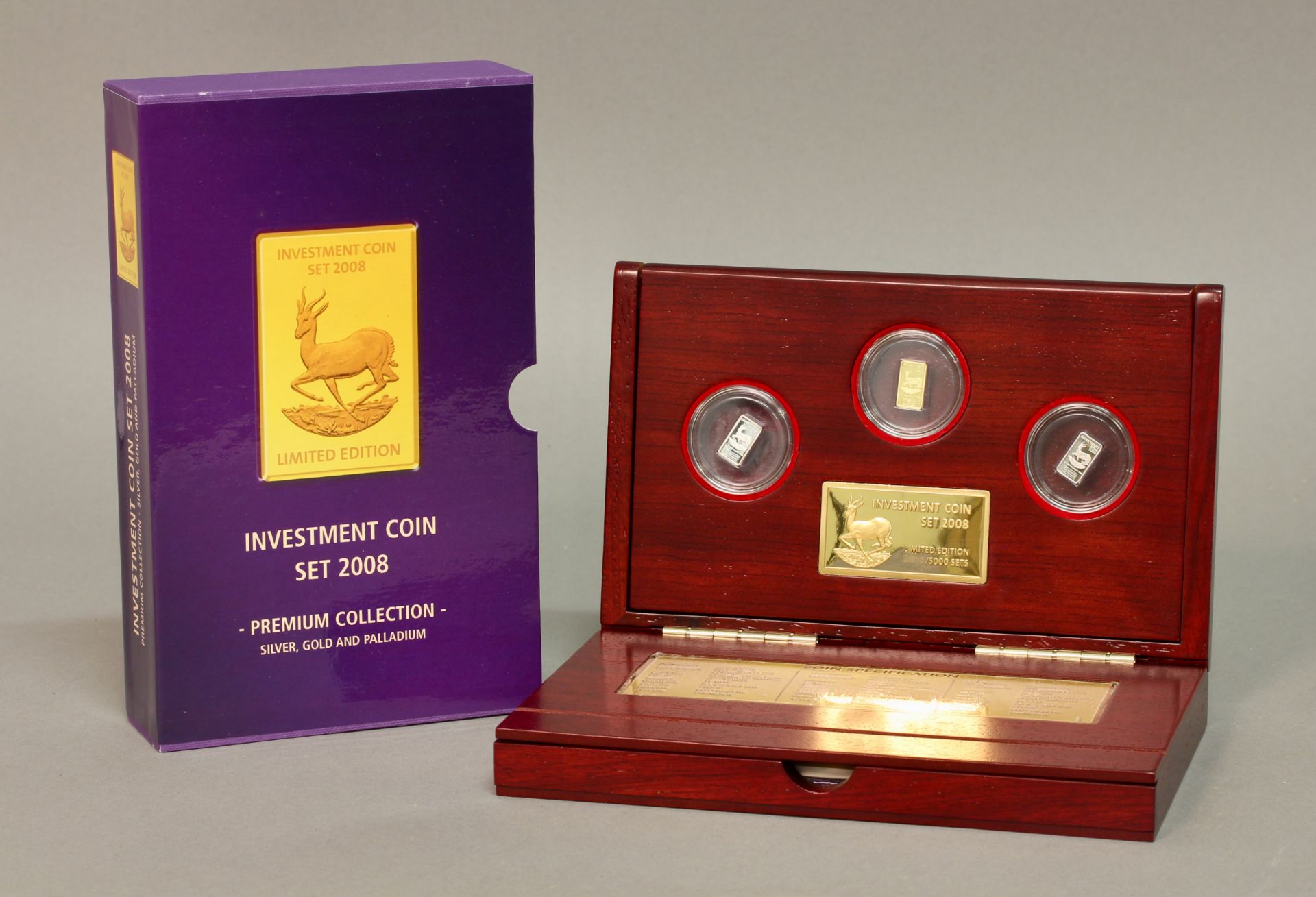 Reppa Investment Coin Set 2008, 1 x 999,9 Feingold, 1,0 g, 1 x 999,9 Feinsilber, 1,0 g, 1 x