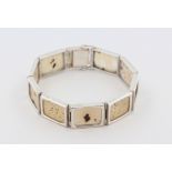 Armband mit Dendritenchalcedon, Silber, mit Dendritenchalcedon Plättchen (2 x mit Sprüngen), ca.