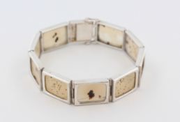 Armband mit Dendritenchalcedon, Silber, mit Dendritenchalcedon Plättchen (2 x mit Sprüngen), ca.