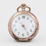 Taschenuhr "K u. L" , 800 Silber, "K u. L", weißes Zifferblatt mit arabischen Zahlen, Deckel mit