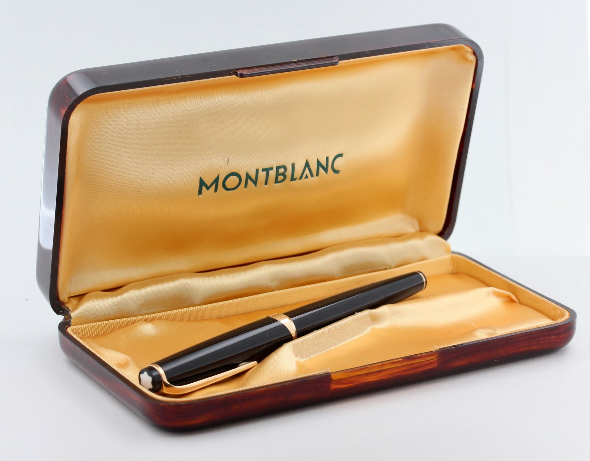 Kolbenfüller Montblanc, Vintage, Meisterstück Nr. 12, schwarz, in originaler Bakelitdose - Bild 3 aus 4