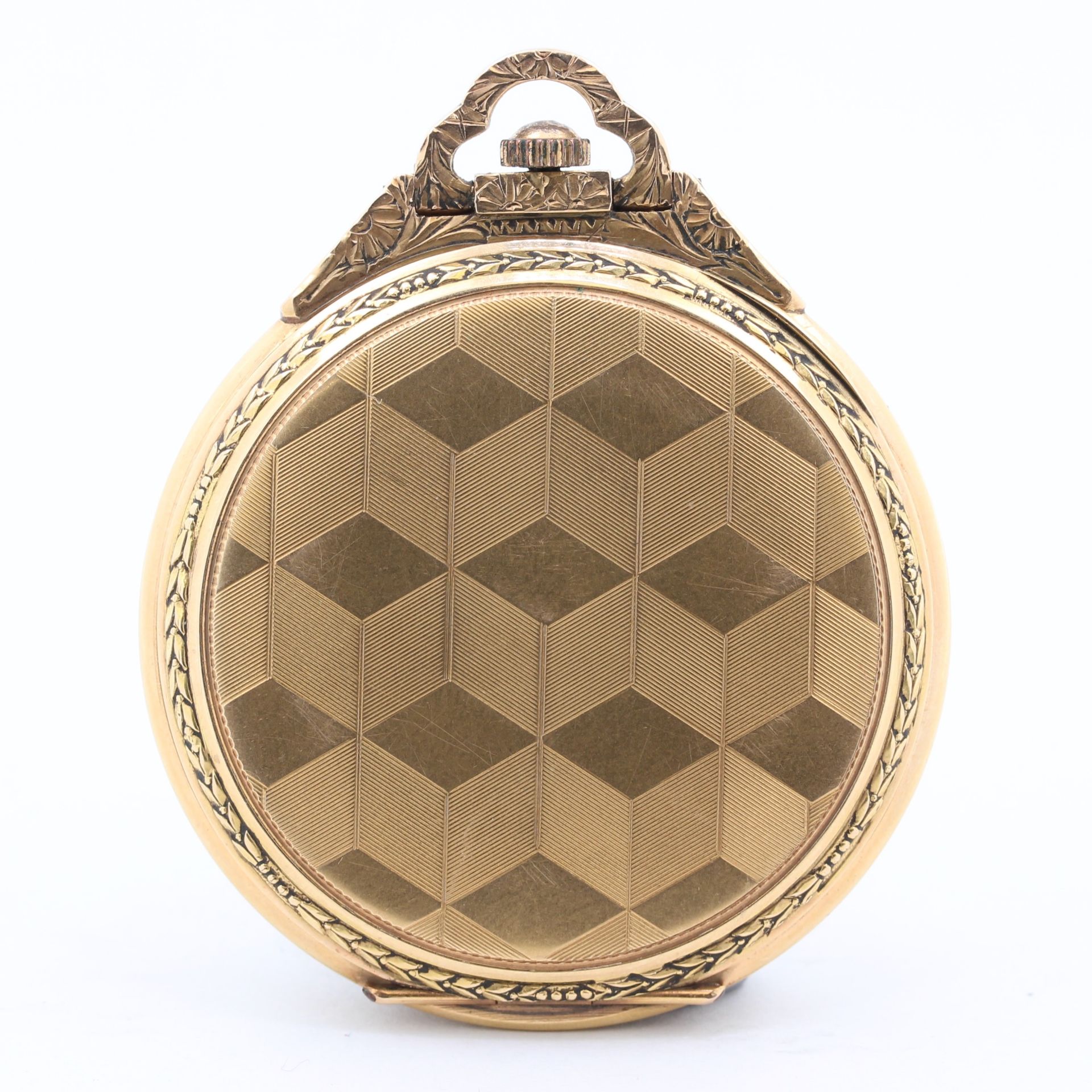 Frackuhr, 14 kt Gelbgold, fein verziertes Gehäuse, helles Zifferblatt mit arabischen Zahlen, - Bild 2 aus 4
