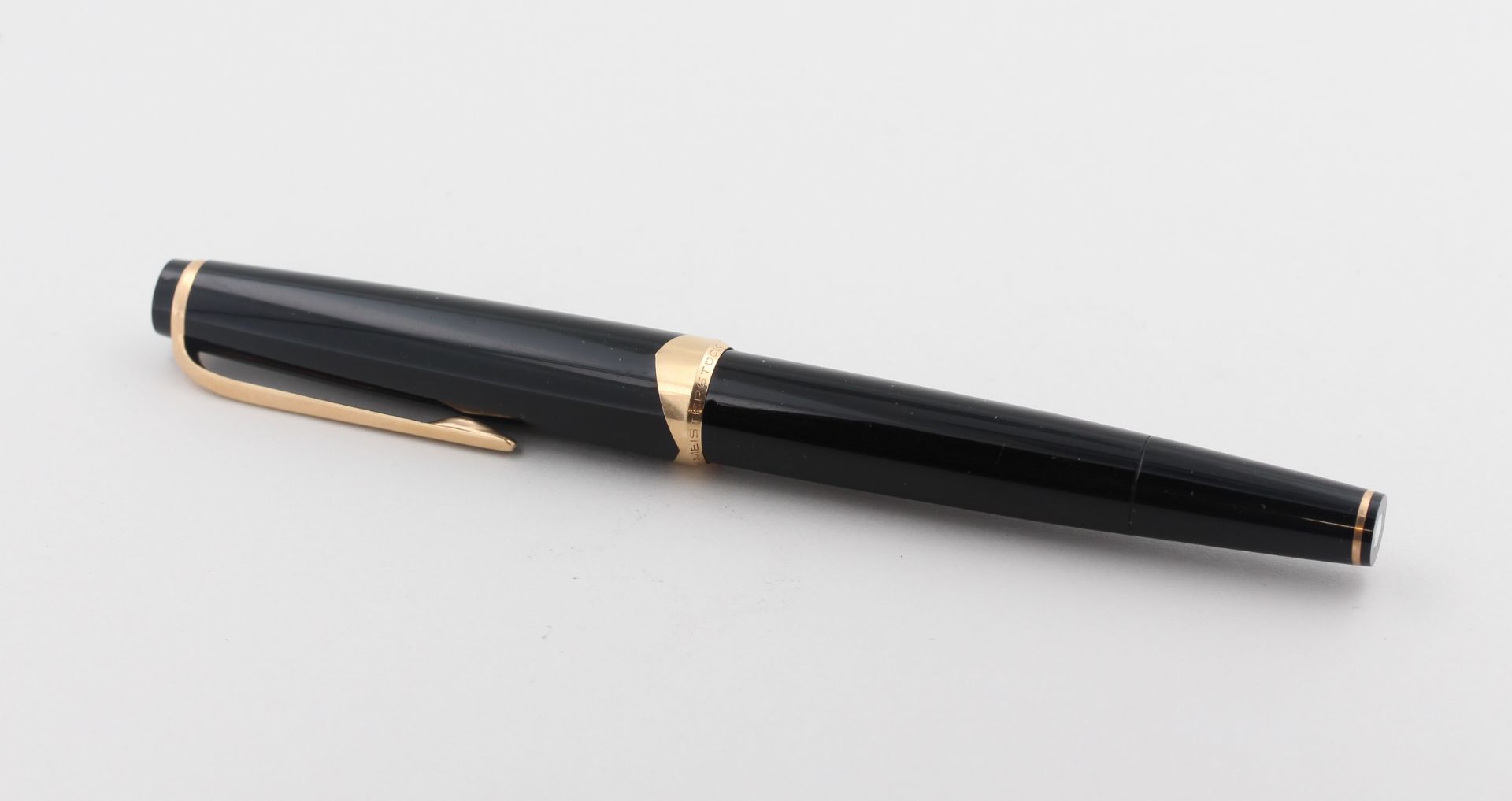 Kolbenfüller Montblanc, Vintage, Meisterstück Nr. 12, schwarz, in originaler Bakelitdose - Bild 2 aus 4