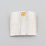 Anhänger, 925 Silber, teils vergoldet, matte Struktur, als Brosche tragbar, punziert, ca. 16,0 g, L.