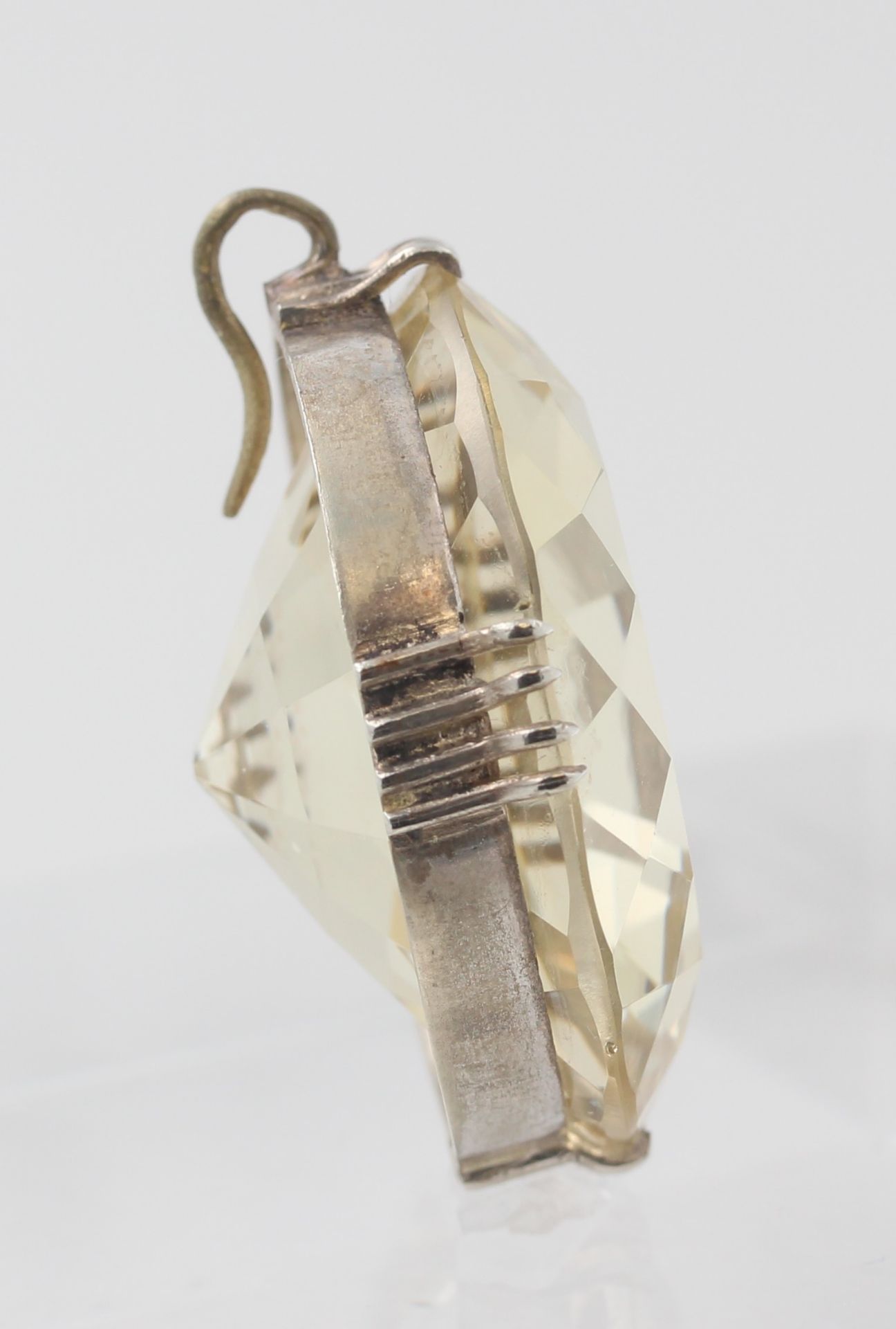 Collier Silber, 835 Silber, floral verziert, mit 1 wohl Achat, ca. 15,1 g, L. 44,5 cm, dazu Anhänger - Bild 4 aus 5