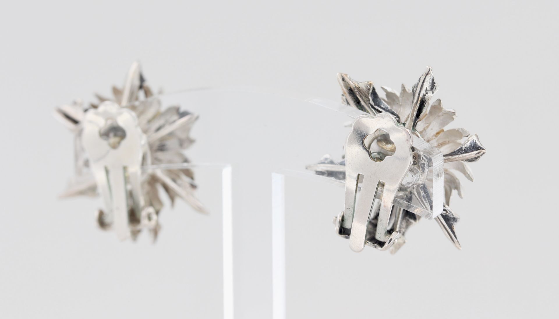 Schmuckset Silberdisteln, 835 Silber, teils vergoldet, in Form von Silberdisteln, punziert, Bartel & - Bild 5 aus 5
